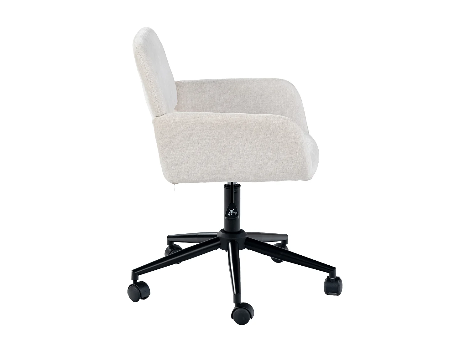 URBAN MEUBLE Fauteuil rétro - réglable en hauteur - pivotant à 360° - à roulettes - amovible - beige