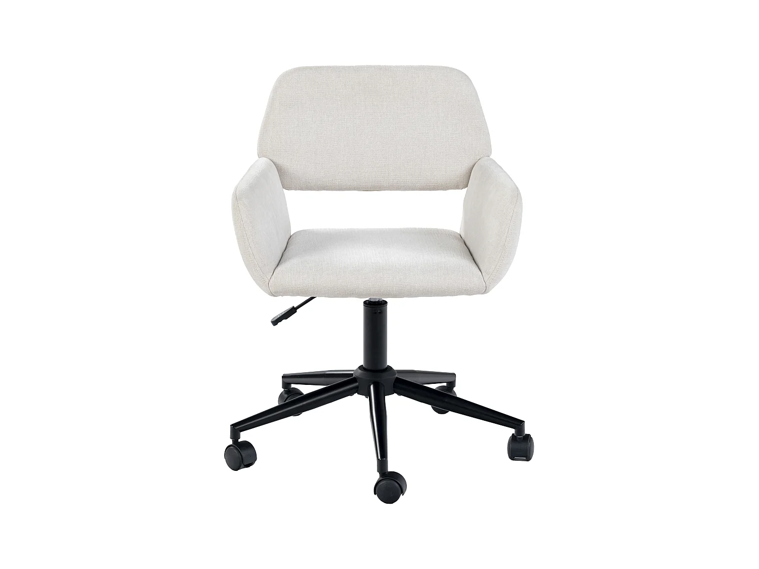 Fauteuil rétro - réglable en hauteur - pivotant à 360° - à roulettes - amovible - beige