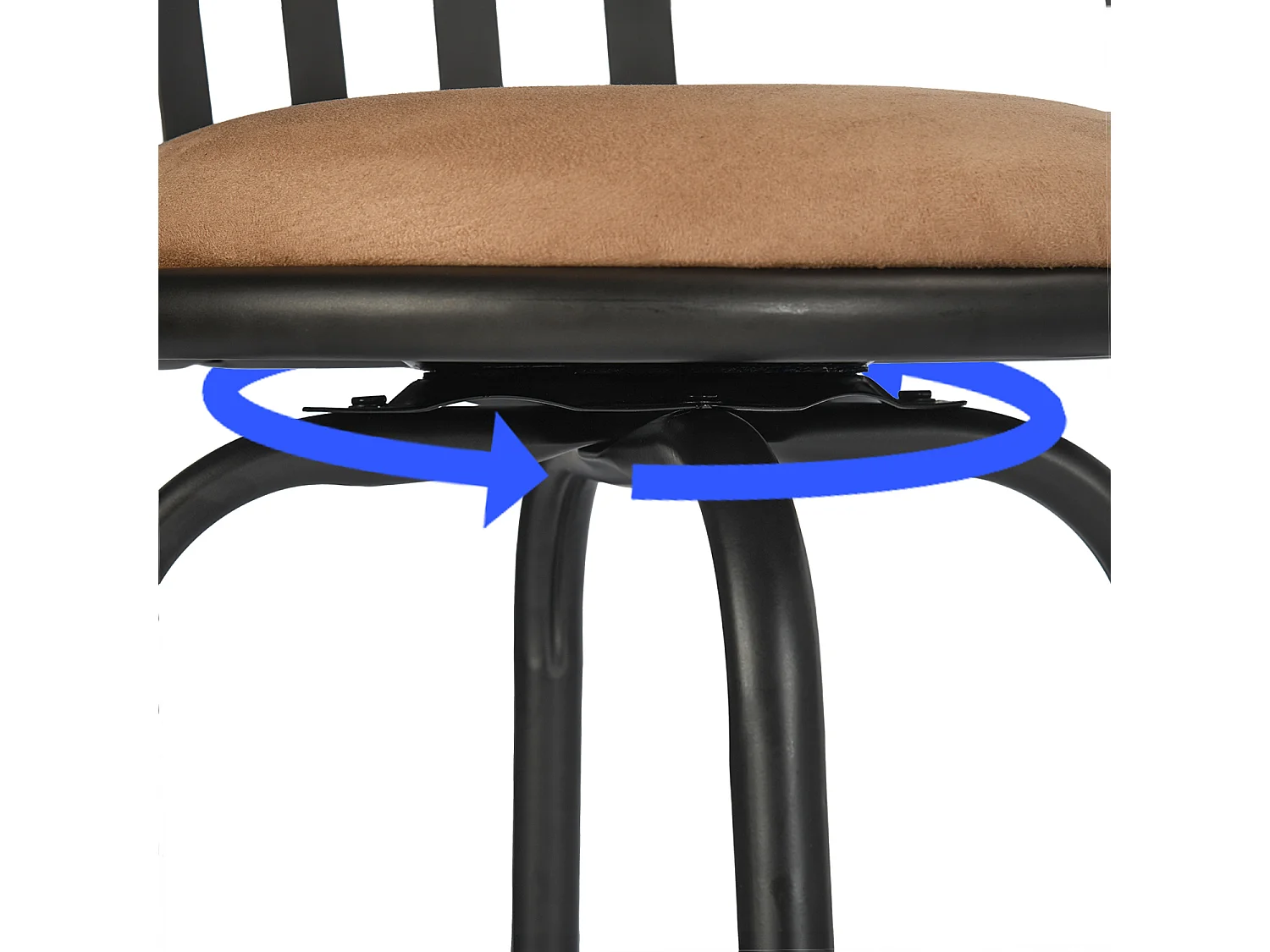 Lot de 2 tabourets de bar pivotants style bistrot marron repose pieds 2 hauteurs assises possibles 62/73cm PISTIL 24/29 INCH