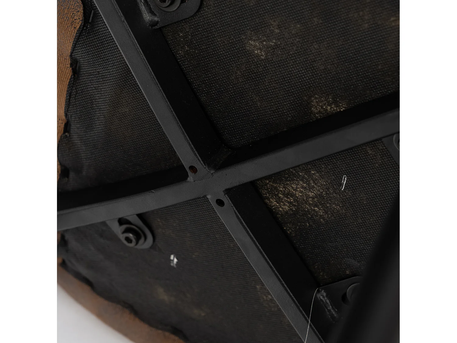 Lot de 2 tabourets de bar rétro vintage tissu suède marron pieds noir CHARLTON MIDBAR SUEDE BROWN A