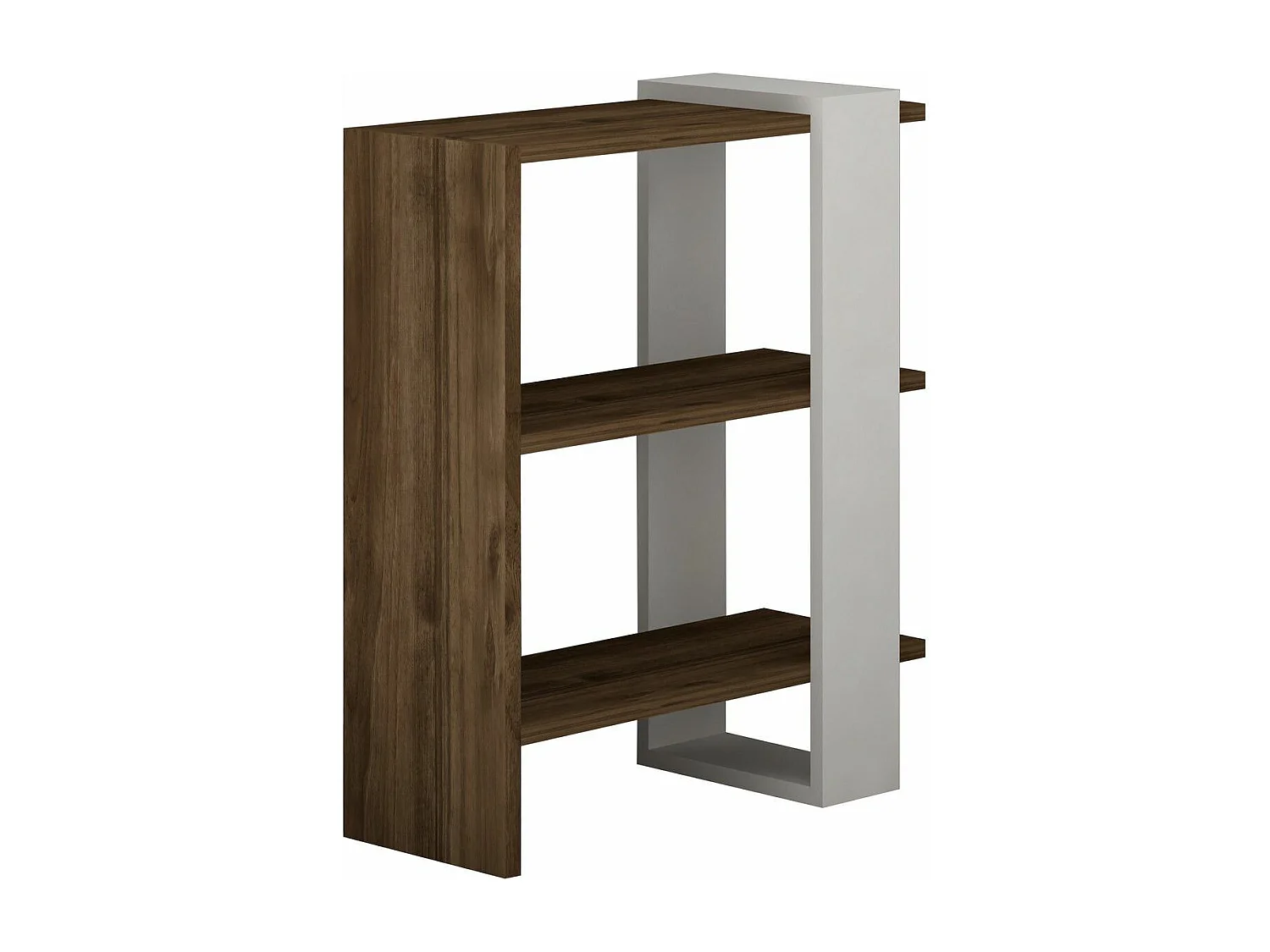 Ensemble de meuble de salon Kailua L80cm 3 meubles Bois foncé et Blanc
