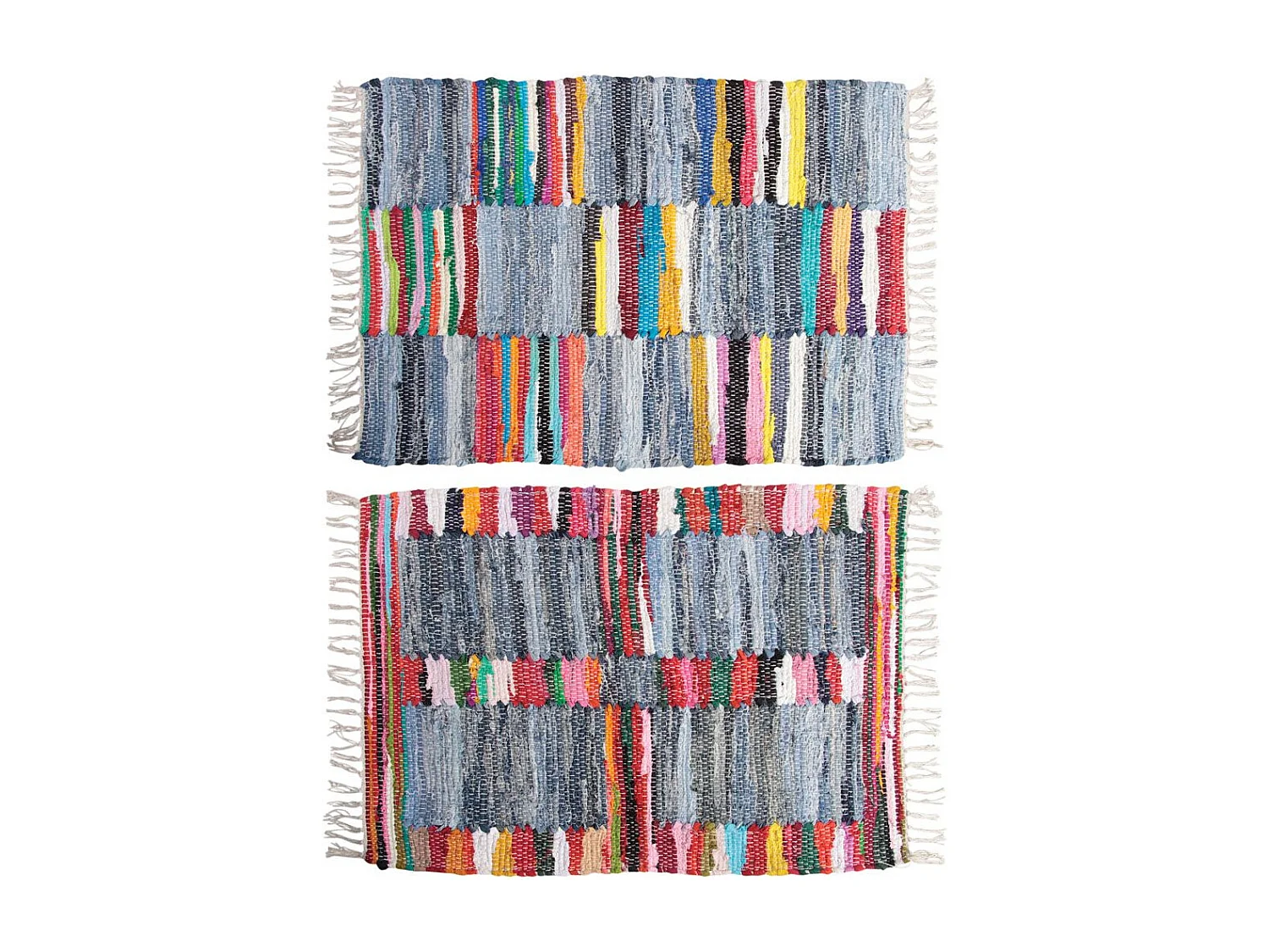 Tapis en coton multicolore (Lot de 2)