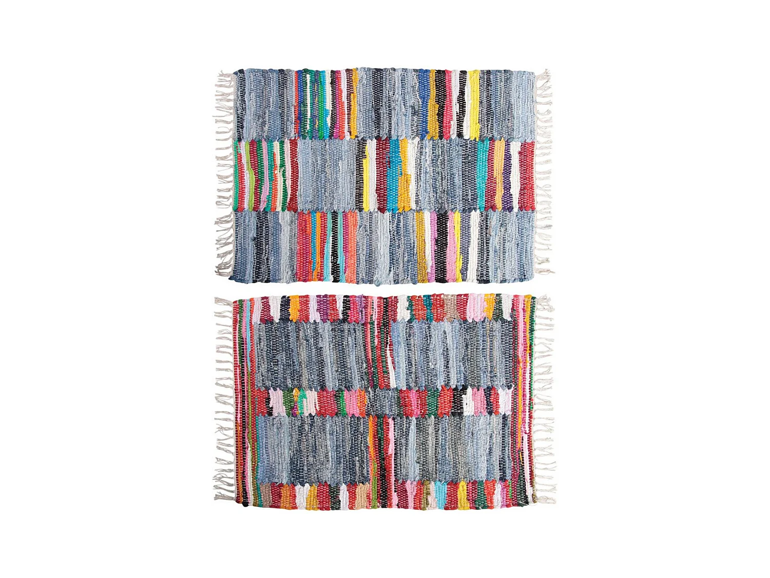 Tapis en coton multicolore (Lot de 2)