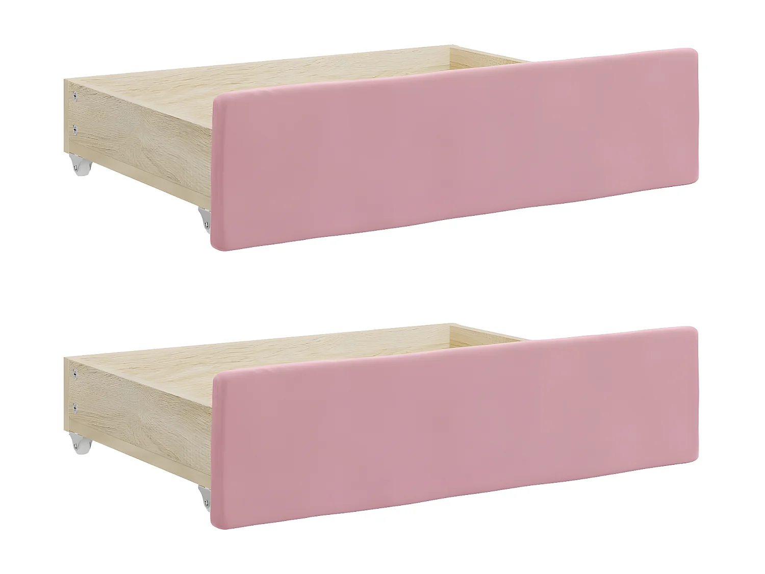 Sofá cama nido con cajones terciopelo rosa 80x200 cm