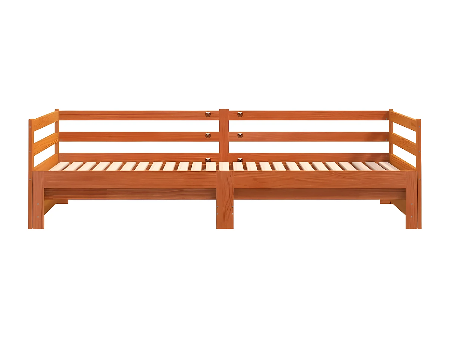 Lit de jour avec lit gigogne cire marron 80x200 cm pin massif