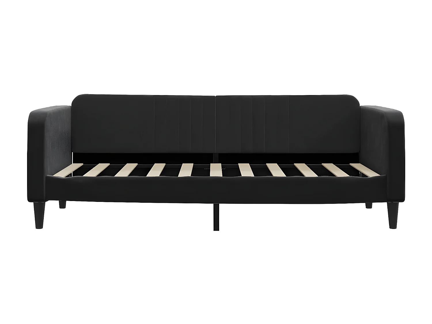 Lit de jour avec gigogne et tiroirs noir 90x190 cm velours