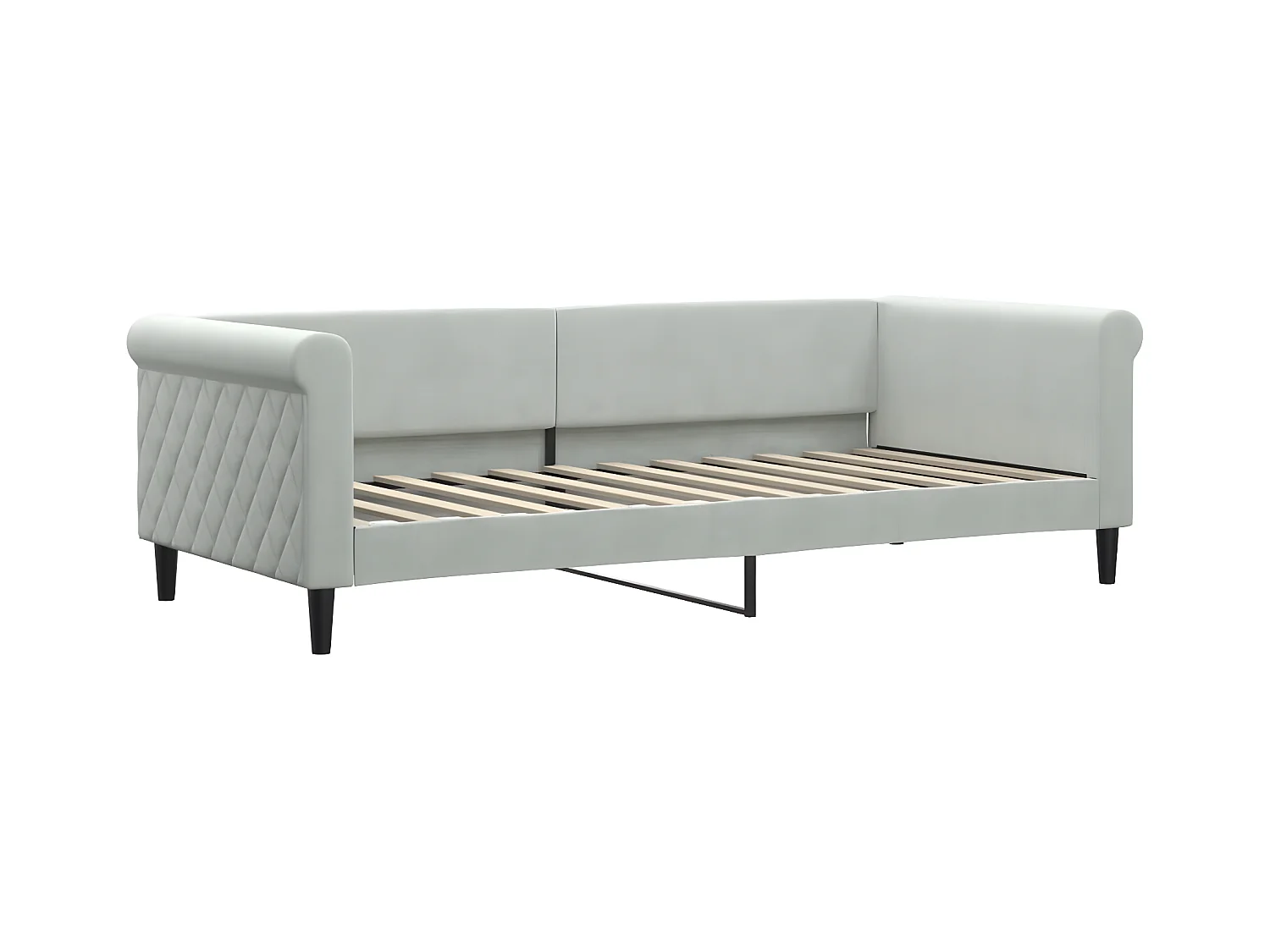 Sofá-cama c/ gavetão e gavetas 90x200 cm veludo cinzento-claro