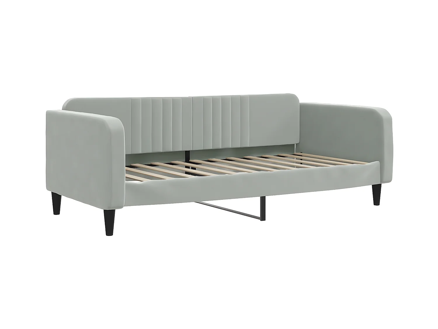 Sofá-cama c/ gavetão e gavetas 90x200 cm veludo cinzento-claro