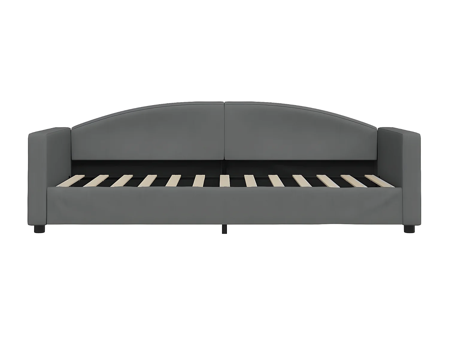 Lit de jour avec lit gigogne gris foncé 80x200 cm tissu