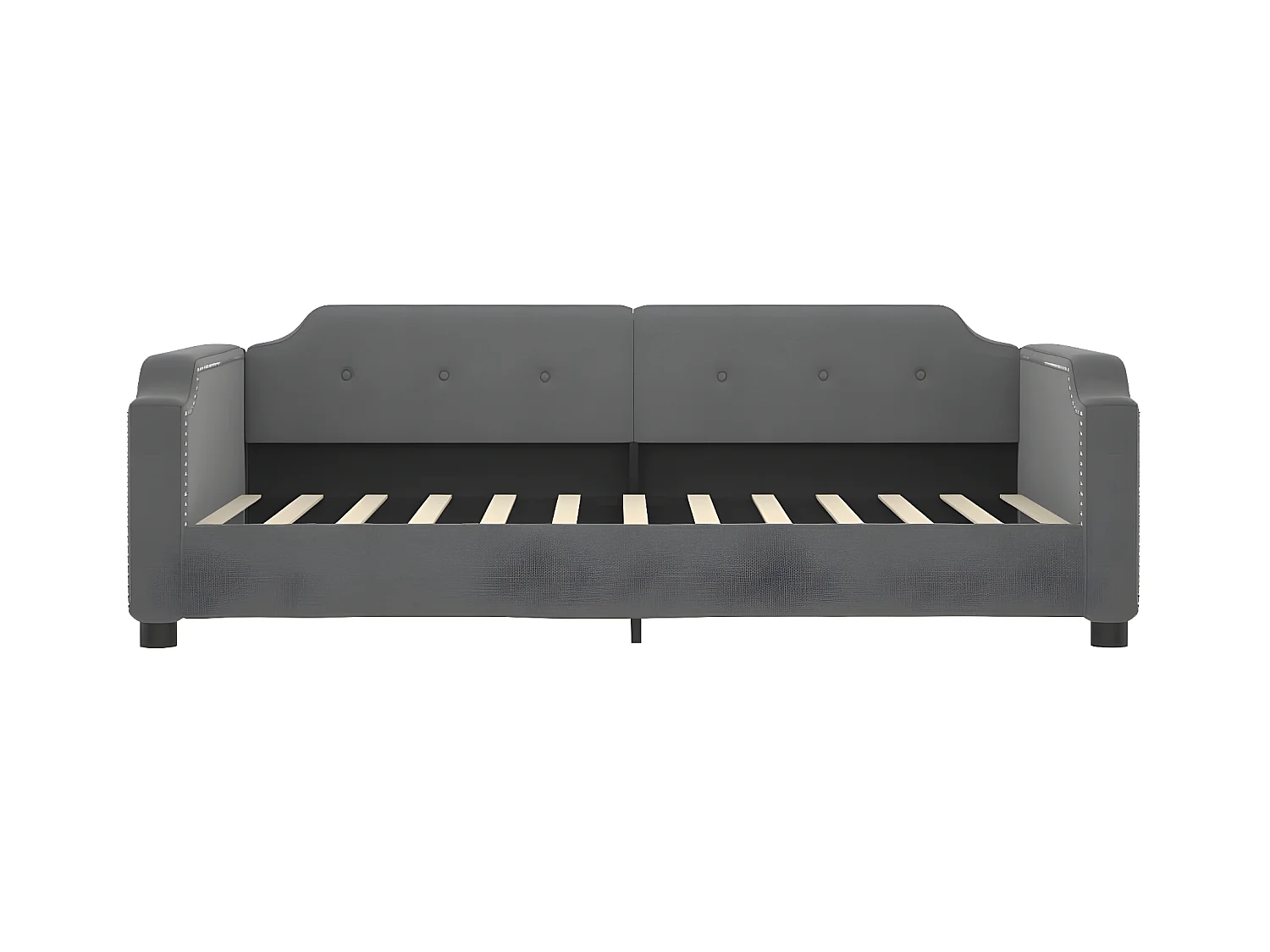 Sofá-cama c/ gavetão e gavetas 80x200 cm tecido cinzento-escuro