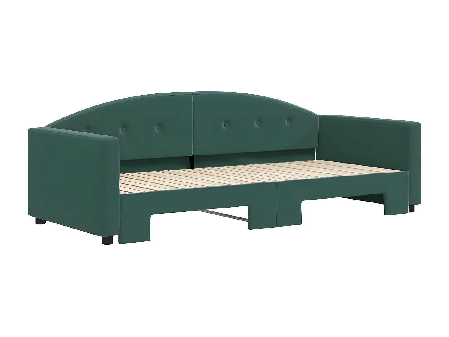 Lit de jour avec lit gigogne vert foncé 90x200 cm velours