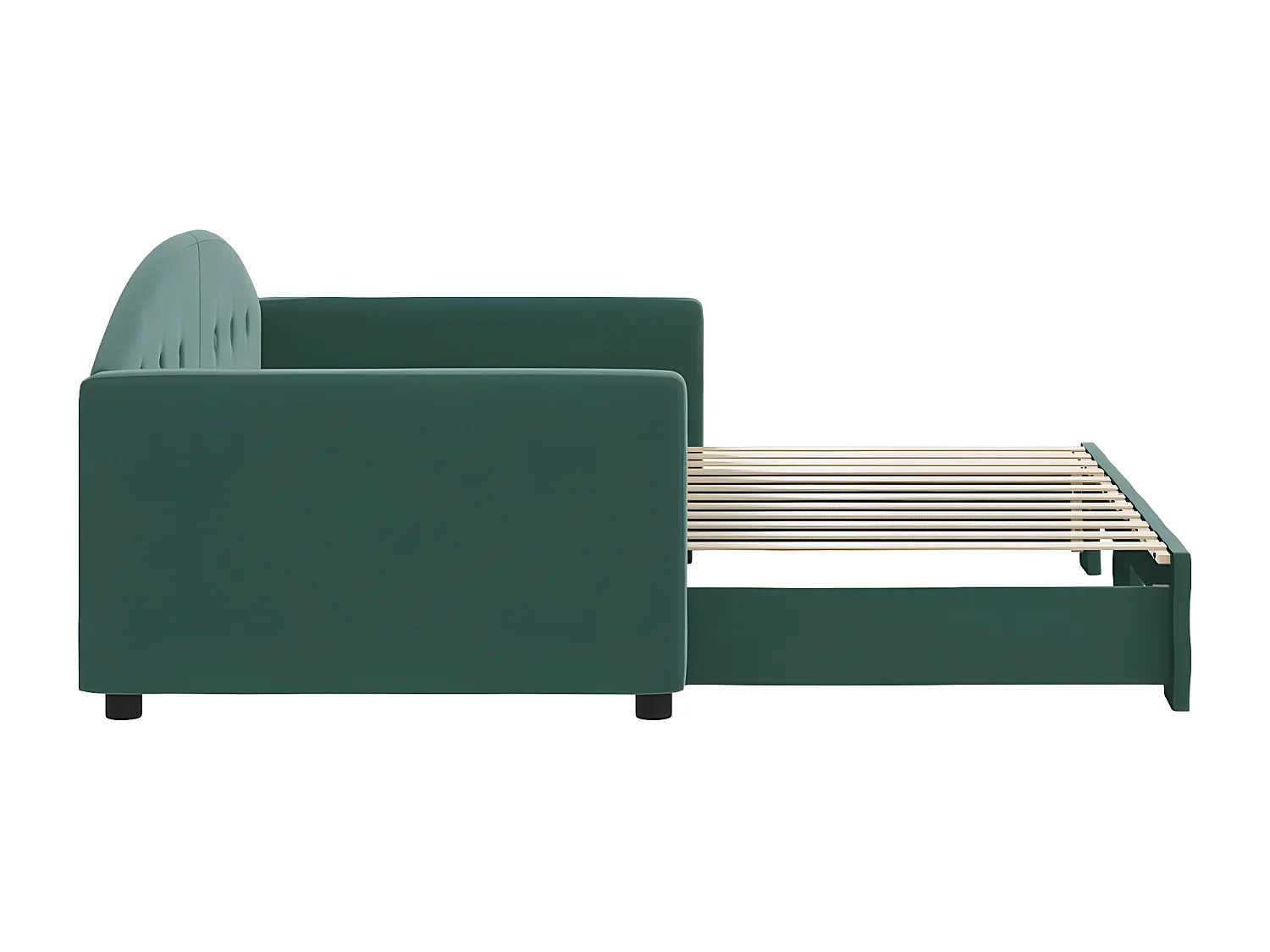 Lit de jour avec lit gigogne vert foncé 90x200 cm velours