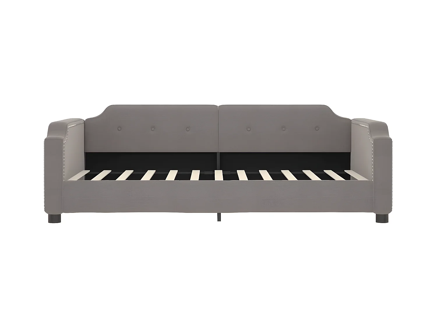 Sofá-cama com gavetão 100x200 cm tecido cinzento-acastanhado