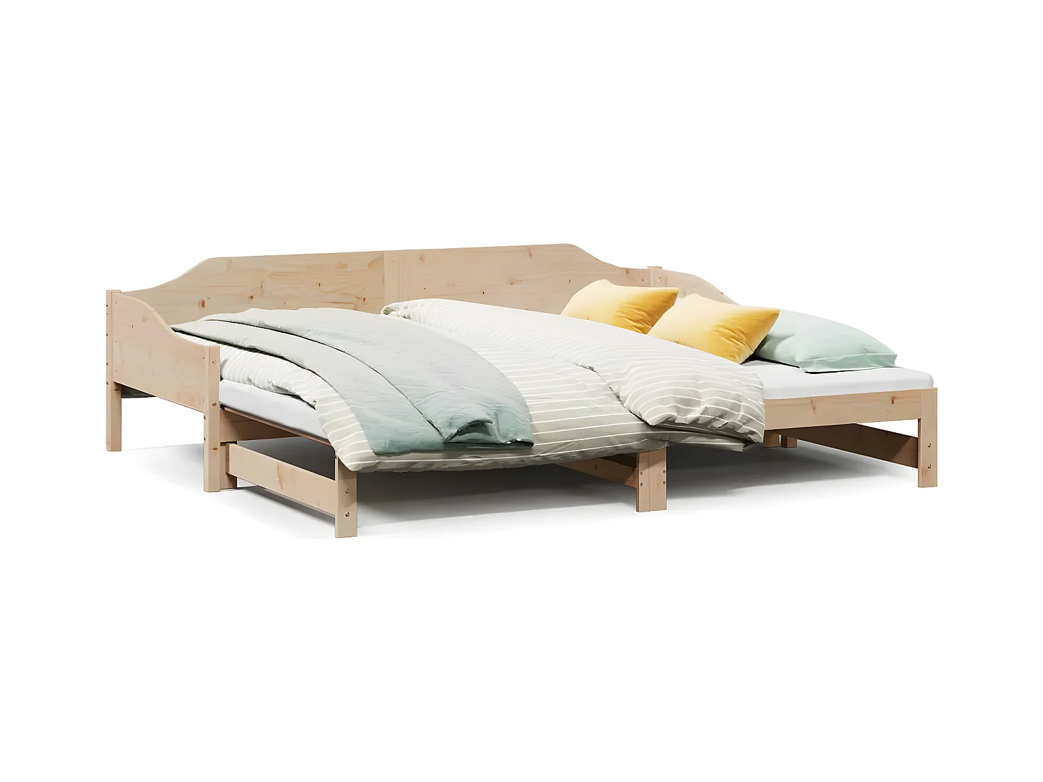 Lit de jour avec lit gigogne 90x190 cm bois de pin massif