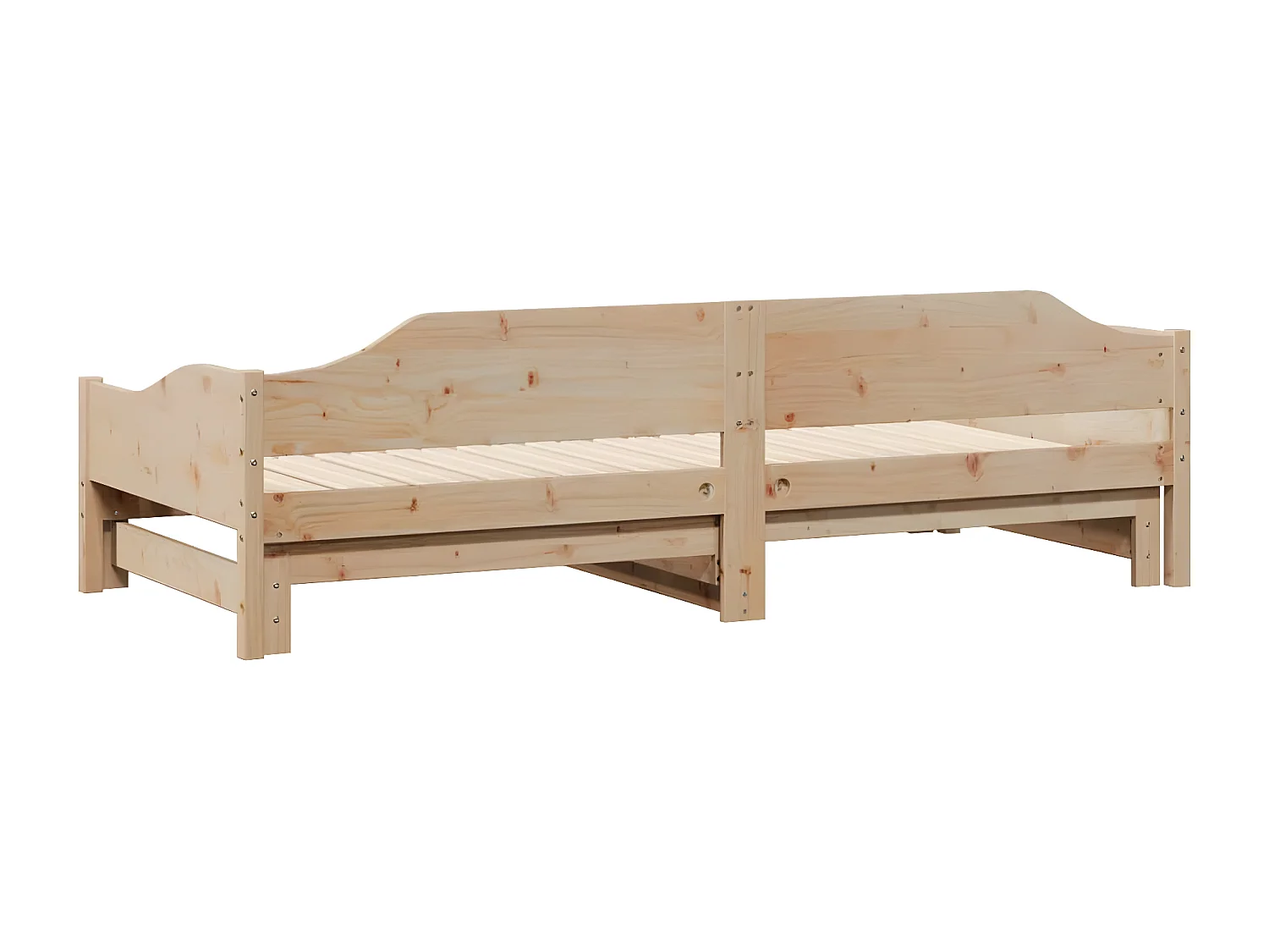 Lit de jour avec lit gigogne 90x190 cm bois de pin massif