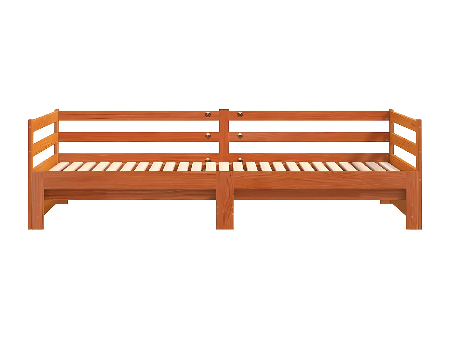 Lit de jour avec lit gigogne cire marron 90x200 cm pin massif