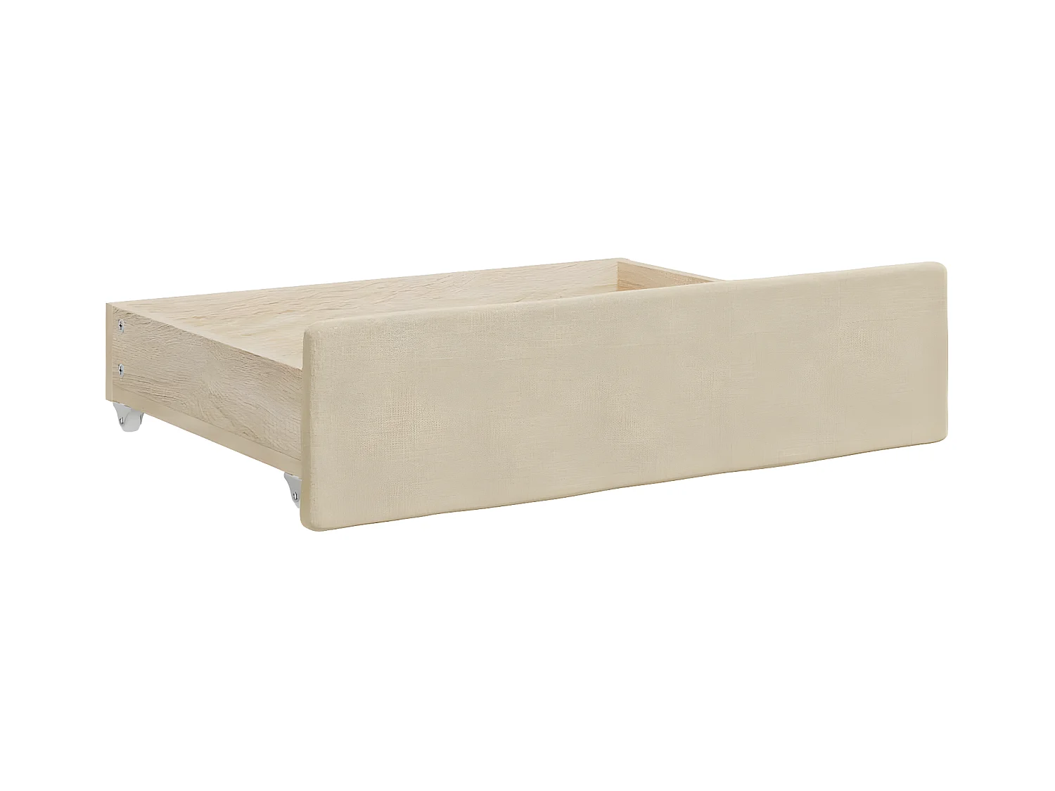 Sofá cama nido con cajones tela color crema 90x200 cm