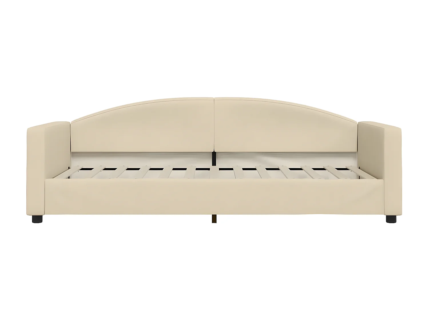 Sofá cama nido con cajones tela color crema 90x200 cm