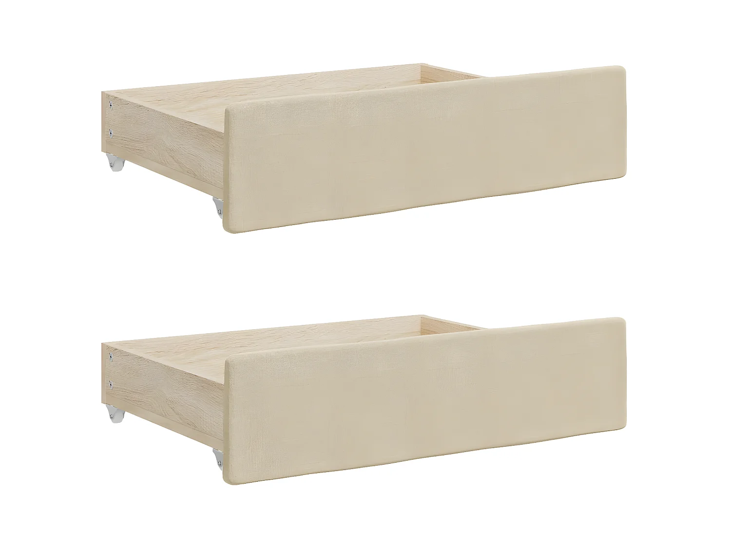 Sofá cama nido con cajones tela color crema 90x200 cm