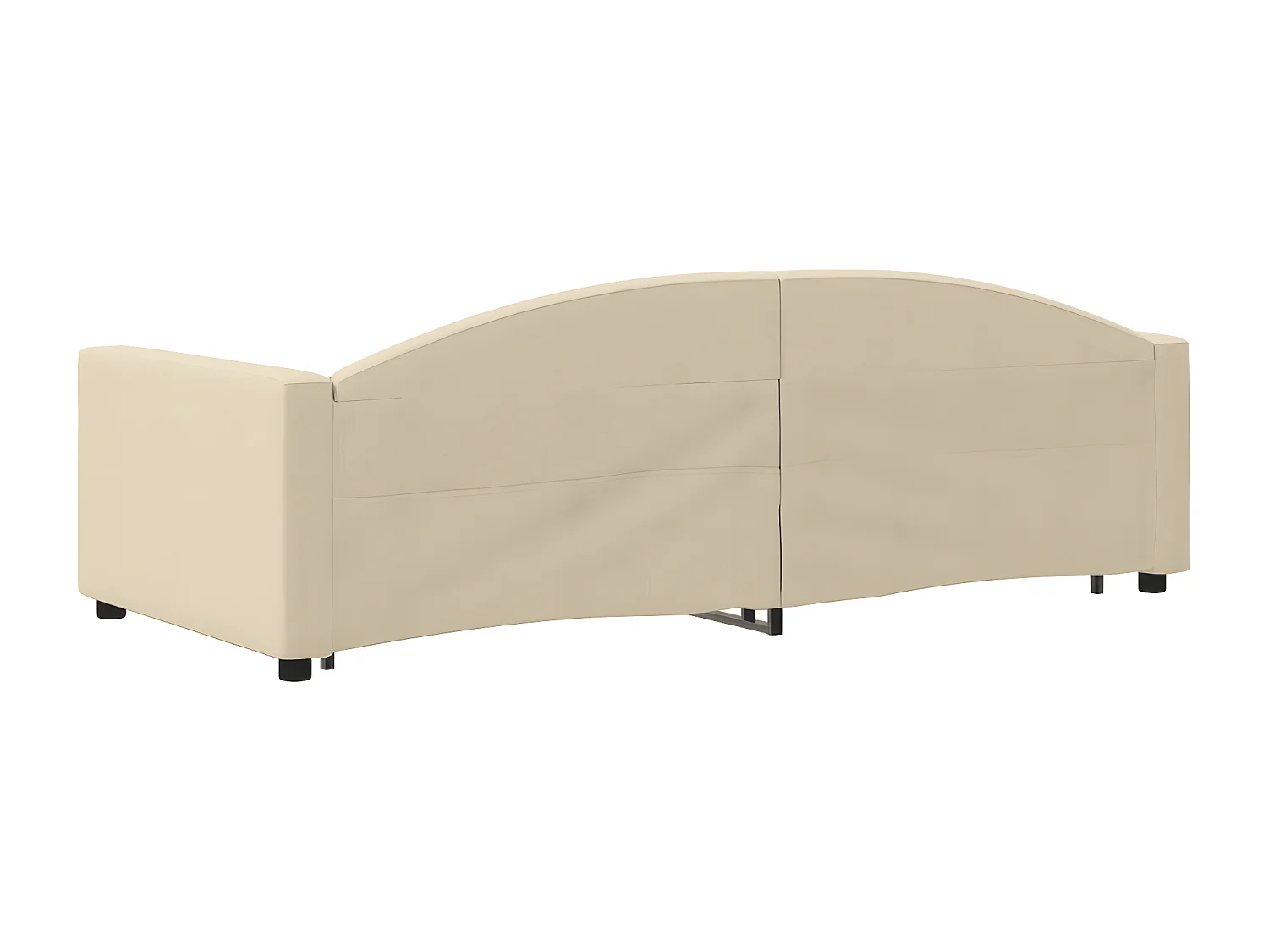 Sofá-cama com gavetão e gavetas 90x200 cm tecido cor creme