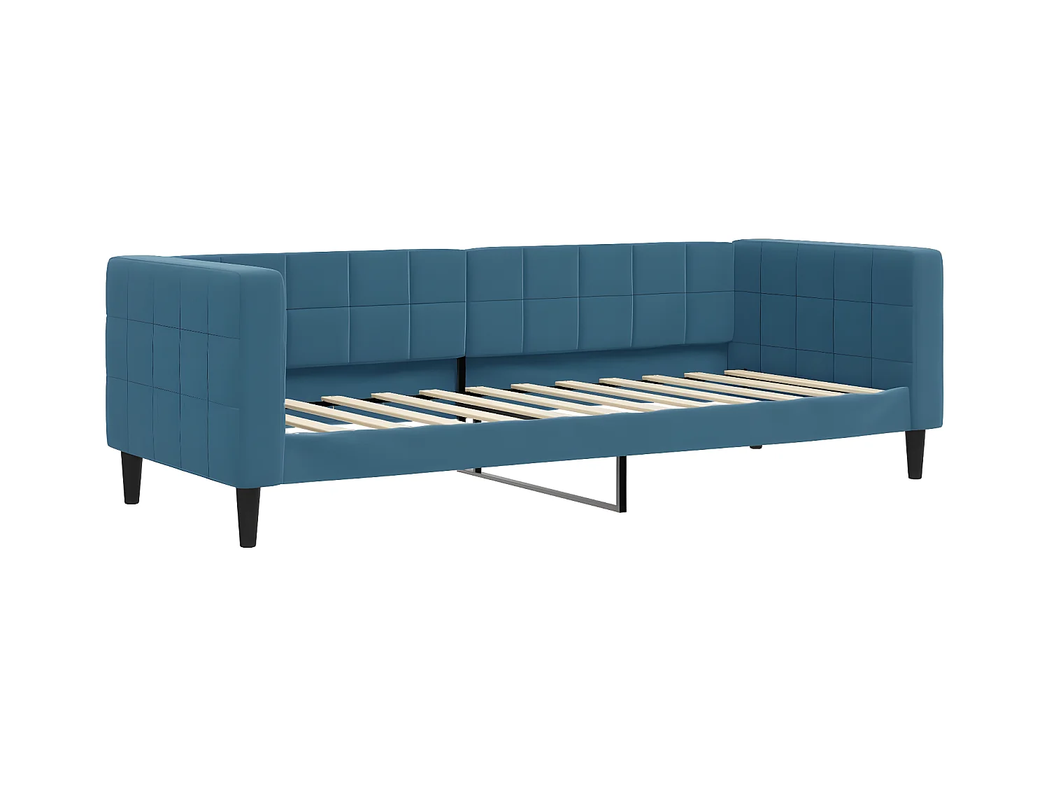 Sofá-cama com gavetão 80x200 cm veludo azul