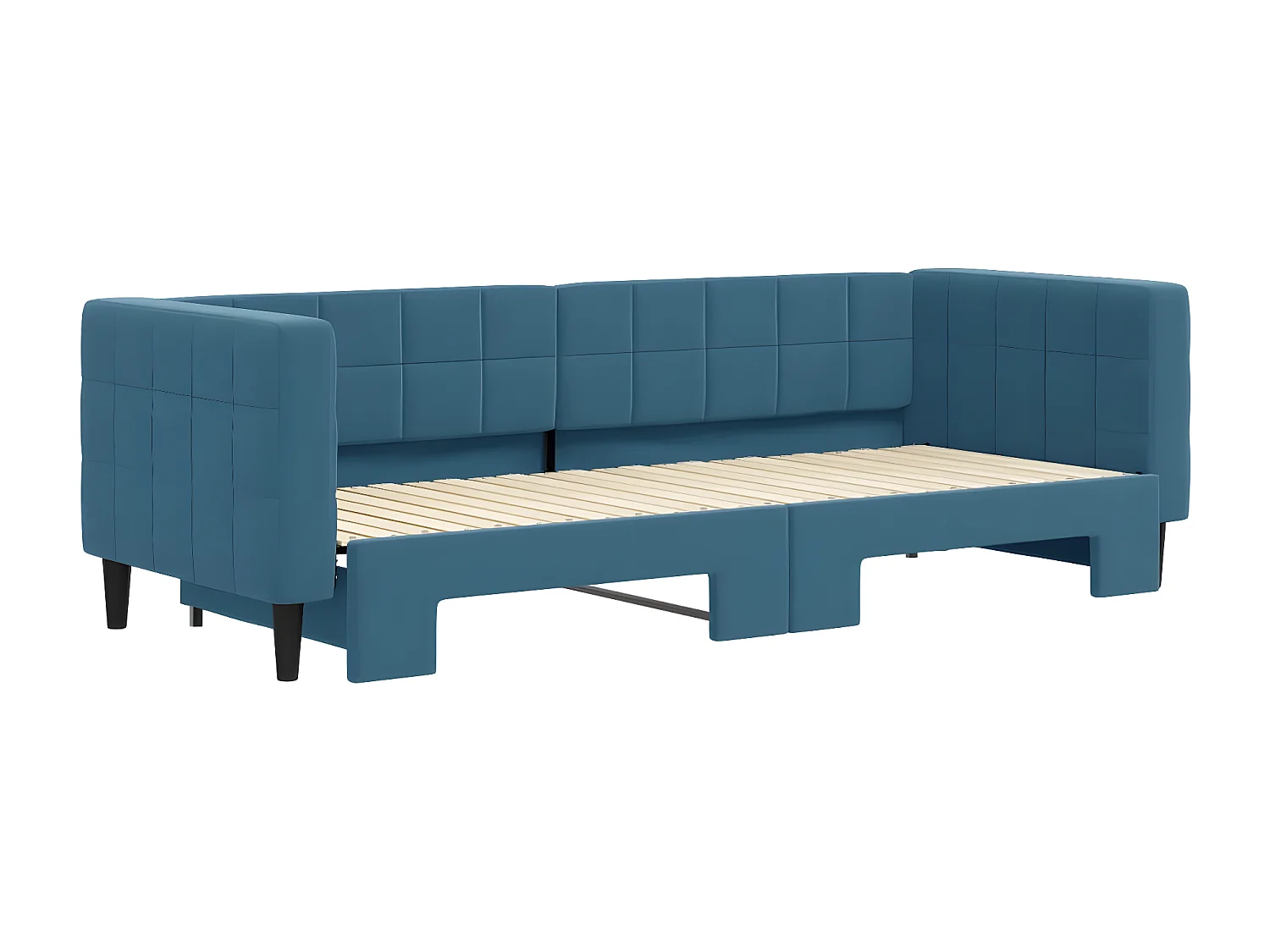 Sofá cama nido terciopelo azul 80x200 cm