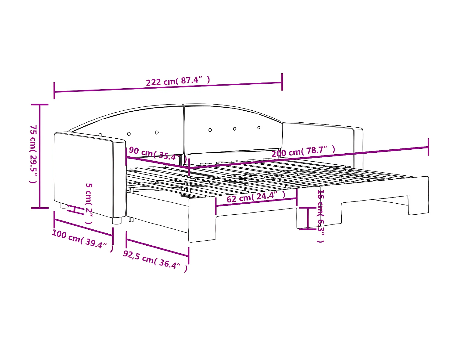 Sofá-cama com gavetão 90x200 cm veludo cinzento-claro