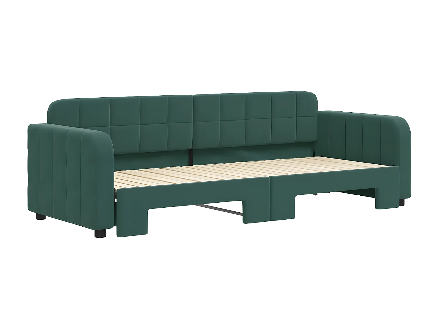 Sofá cama nido terciopelo verde oscuro 80x200 cm