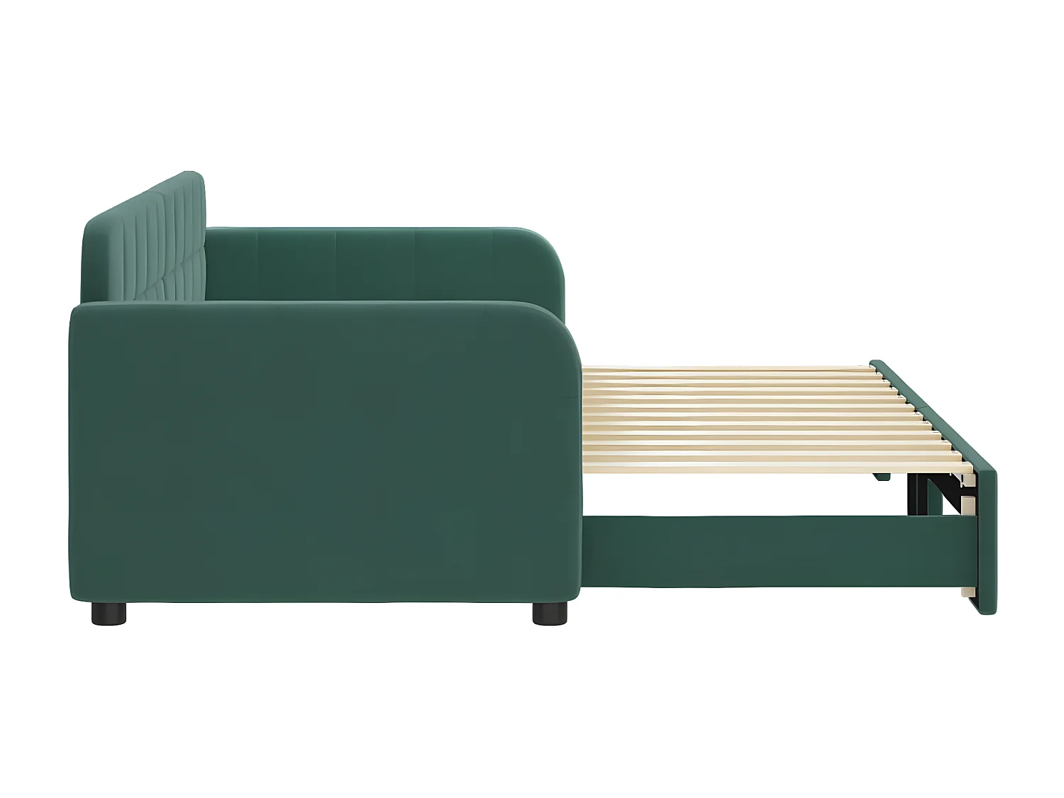 Sofá cama nido terciopelo verde oscuro 80x200 cm