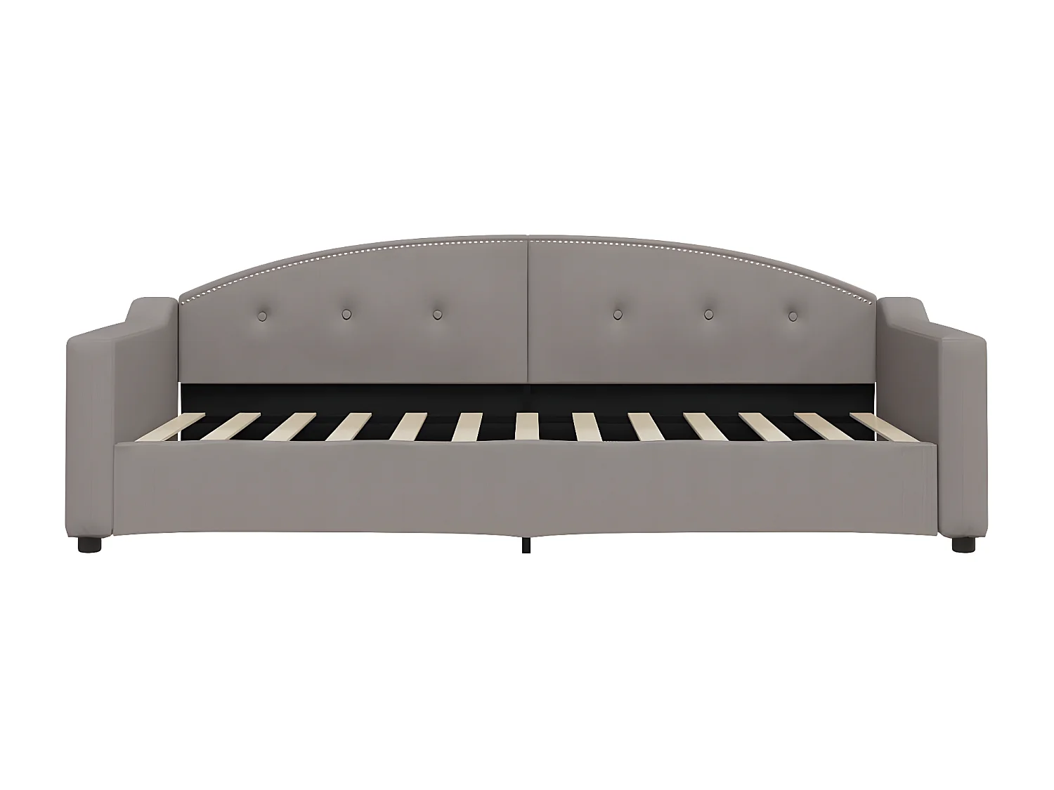 Lit de jour avec lit gigogne taupe 90x200 cm tissu