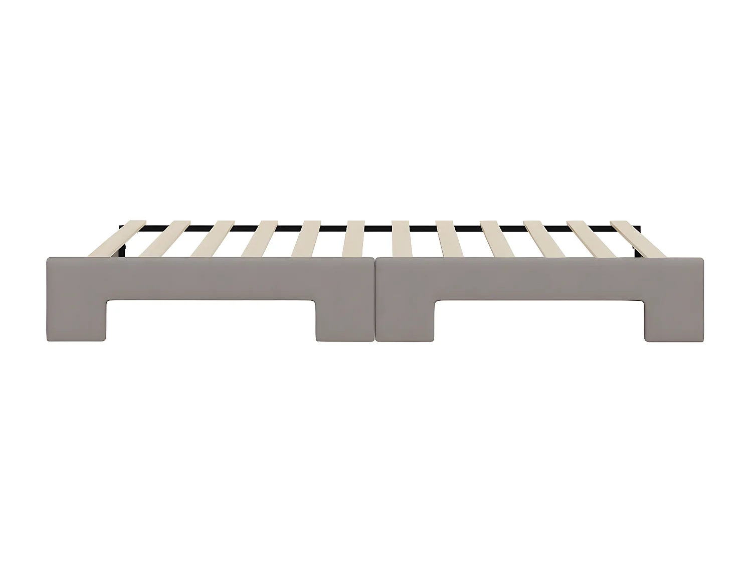 Lit de jour avec lit gigogne taupe 90x200 cm tissu