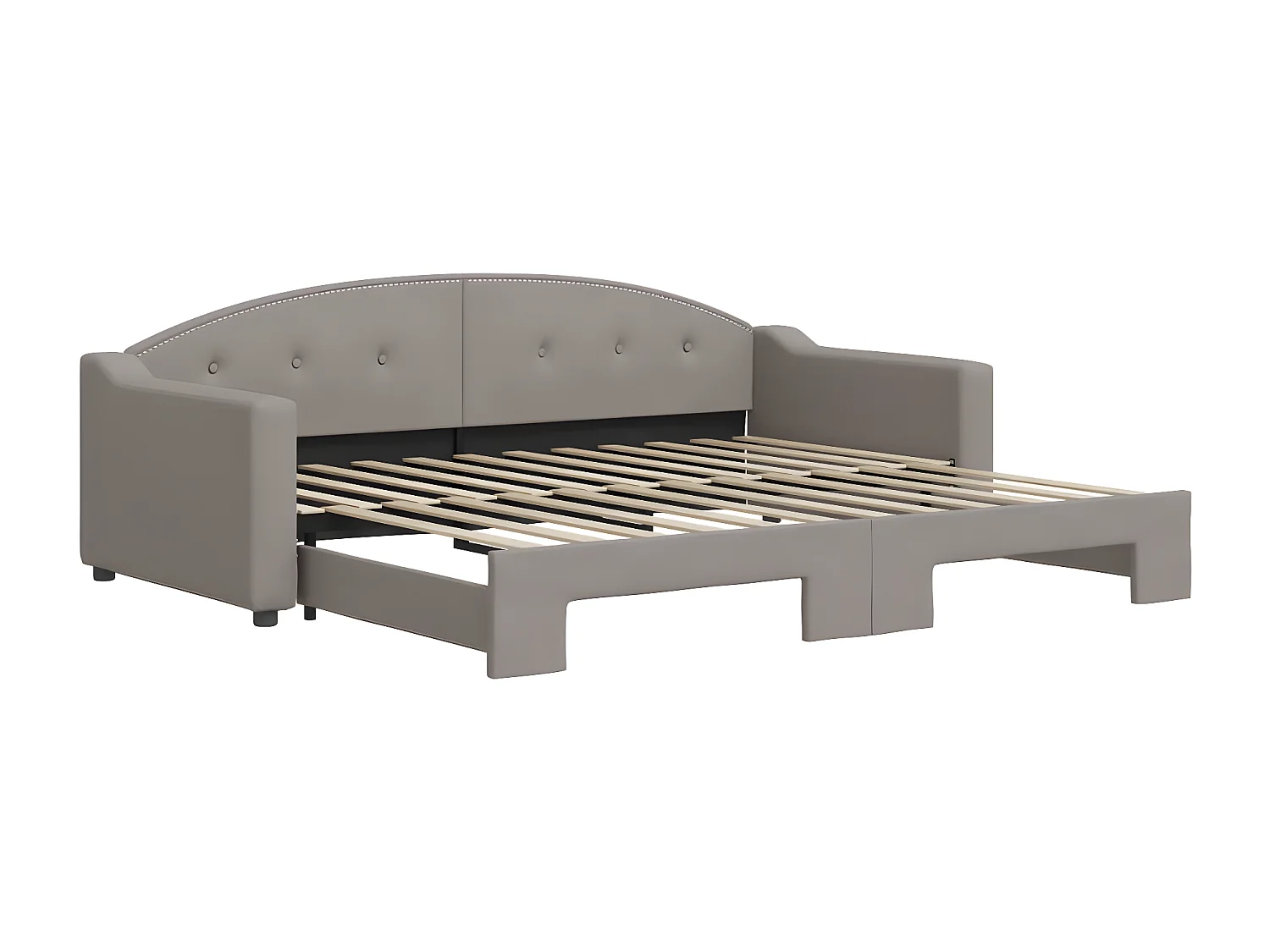 Sofá-cama com gavetão 90x200 cm tecido cinzento-acastanhado