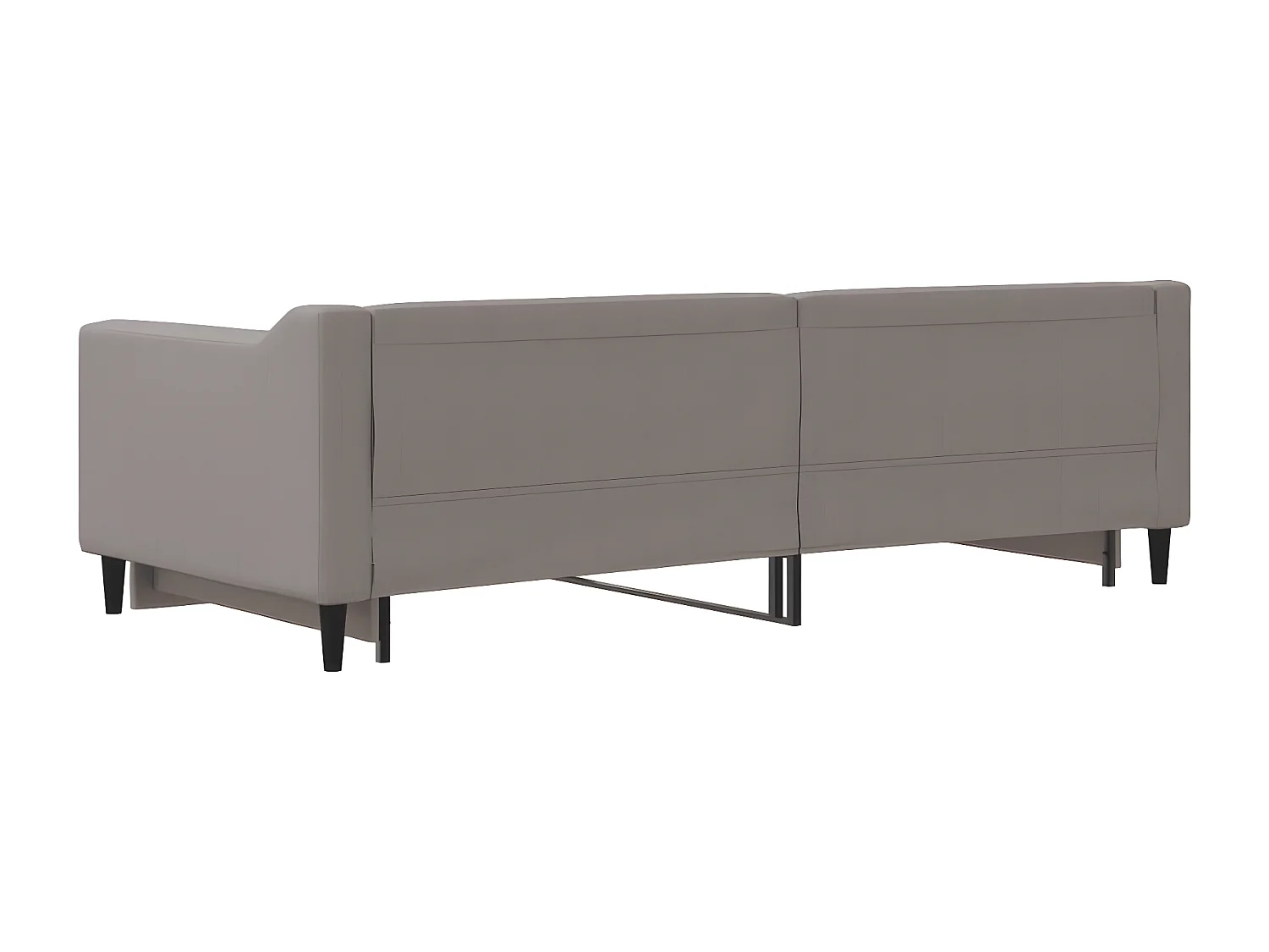 Sofá-cama com gavetão 90x200 cm tecido cinzento-acastanhado