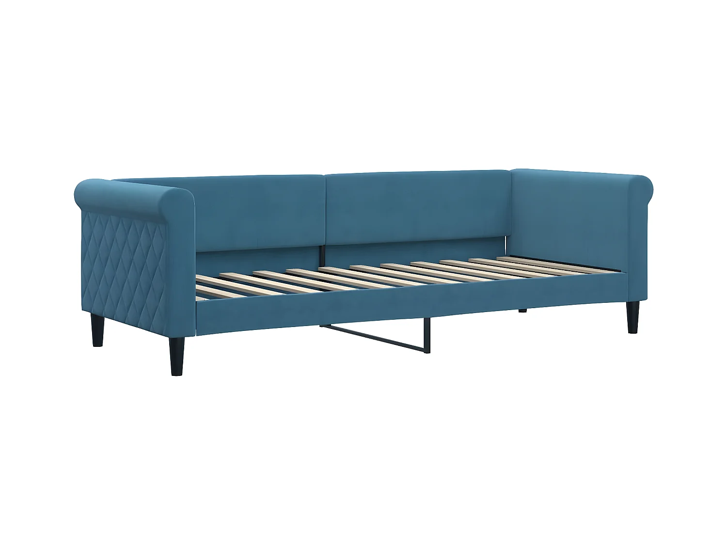 Sofá-cama com gavetão e gavetas 80x200 cm veludo azul