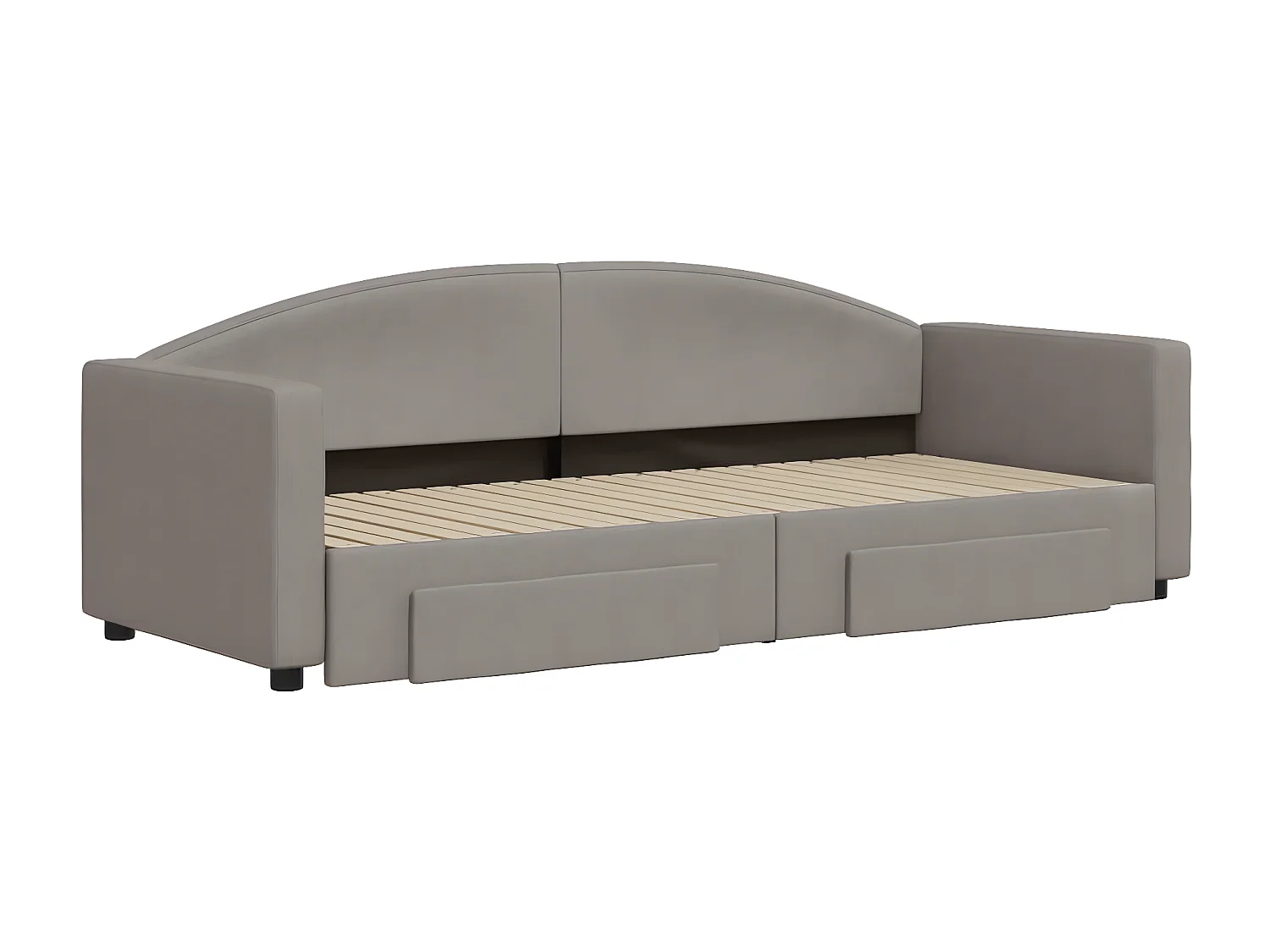 Sofá cama nido con cajones tela gris taupe 80x200 cm