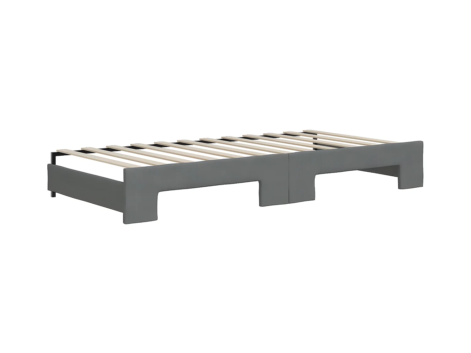 Sofá-cama c/ gavetão e gavetas 90x200 cm tecido cinzento-escuro