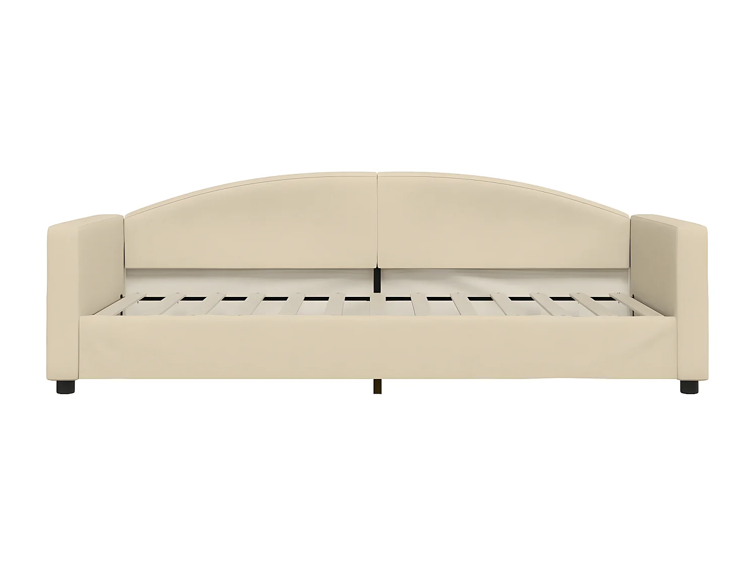 Lit de jour avec lit gigogne crème 90x200 cm tissu