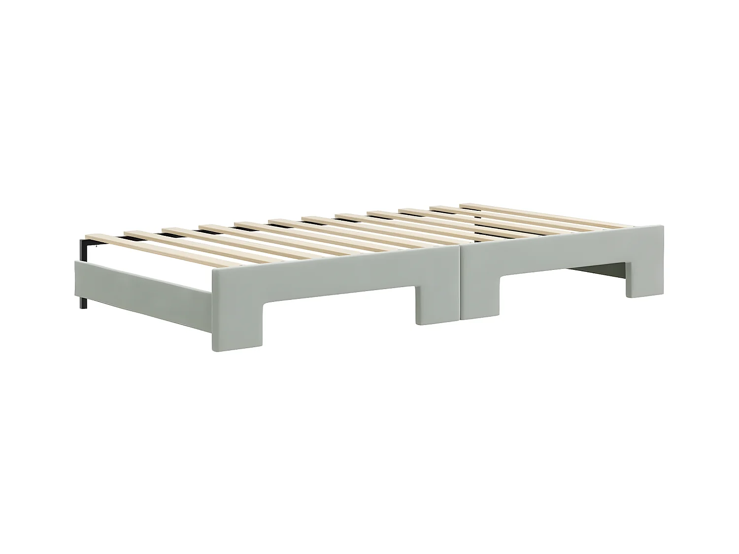 Sofá-cama com gavetão 100x200 cm veludo cinzento-claro