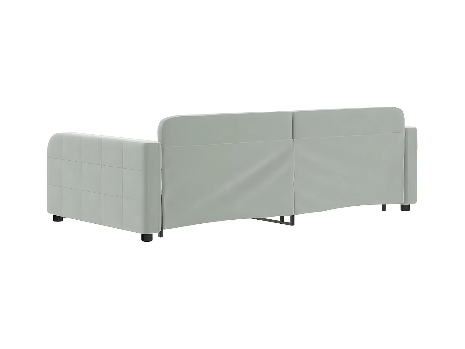 Sofá-cama com gavetão 100x200 cm veludo cinzento-claro