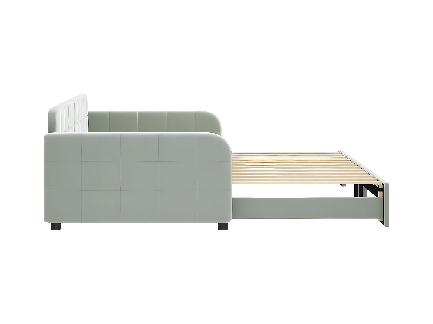 Sofá-cama com gavetão 100x200 cm veludo cinzento-claro