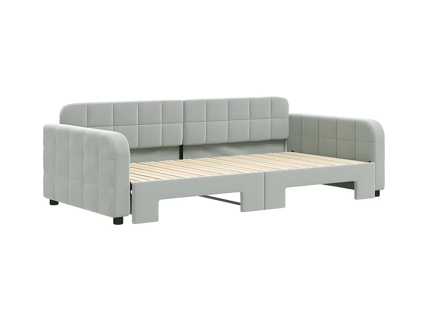 Sofá-cama com gavetão 100x200 cm veludo cinzento-claro