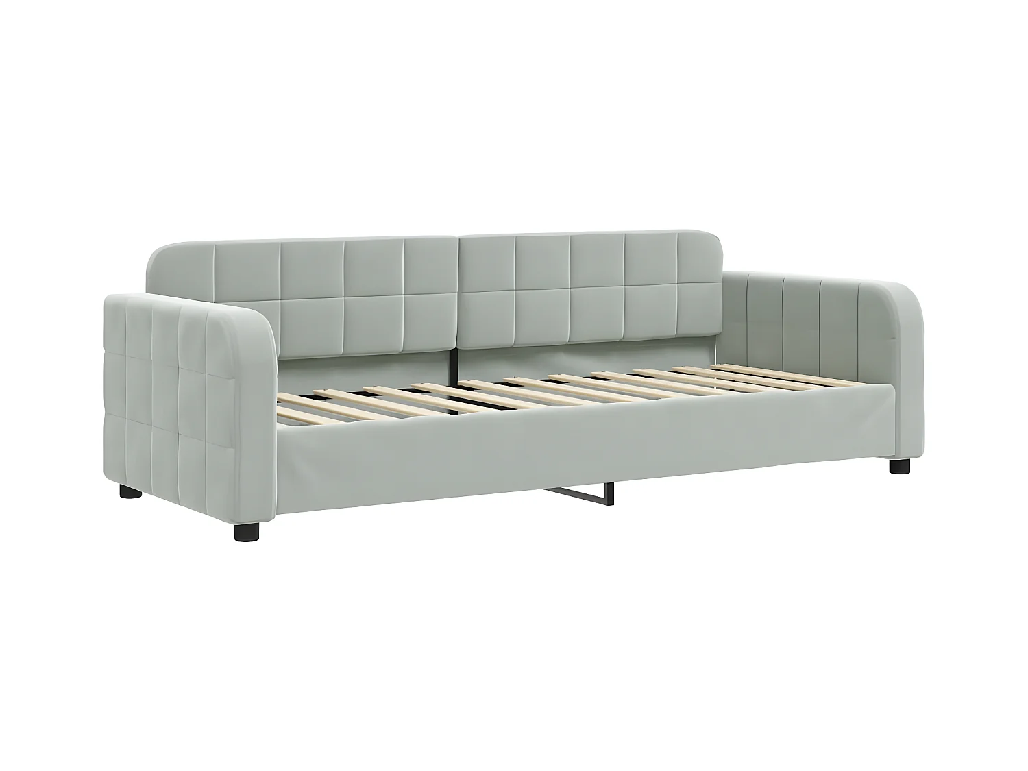 Sofá-cama com gavetão 80x200 cm veludo cinzento-claro