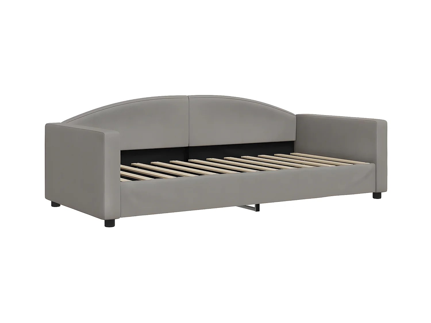 Lit de jour avec lit gigogne taupe 90x200 cm tissu