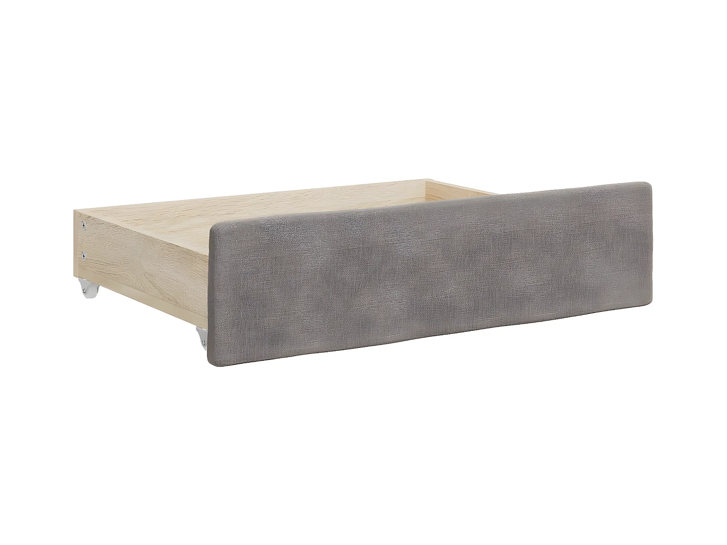 Lit de jour avec gigogne et tiroirs taupe 90x200 cm tissu