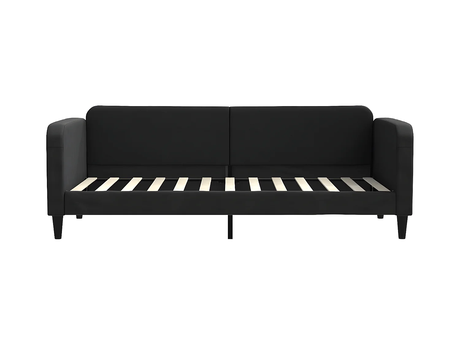 Lit de jour avec gigogne et tiroirs noir 80x200 cm tissu