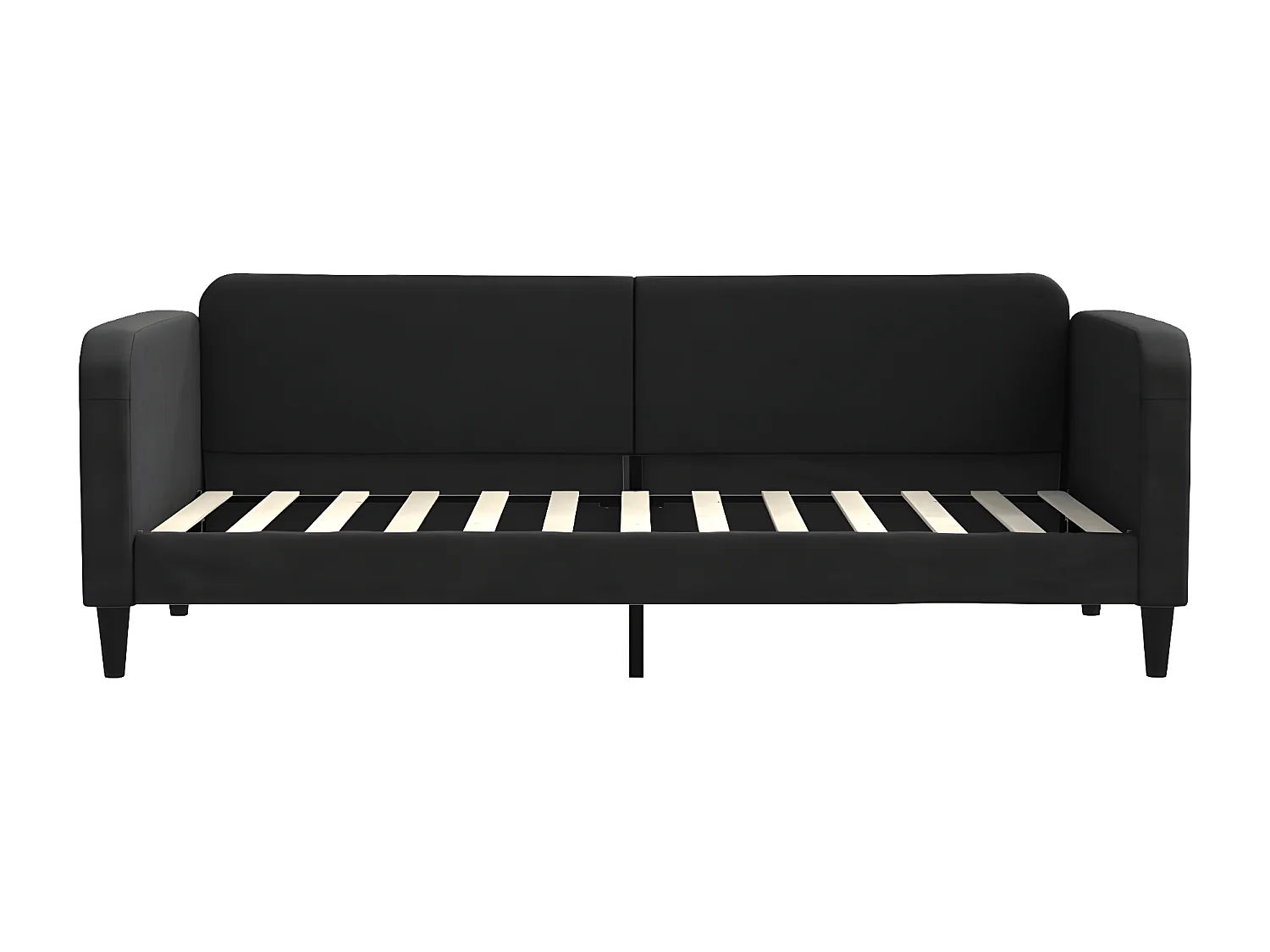 Lit de jour avec gigogne et tiroirs noir 80x200 cm tissu