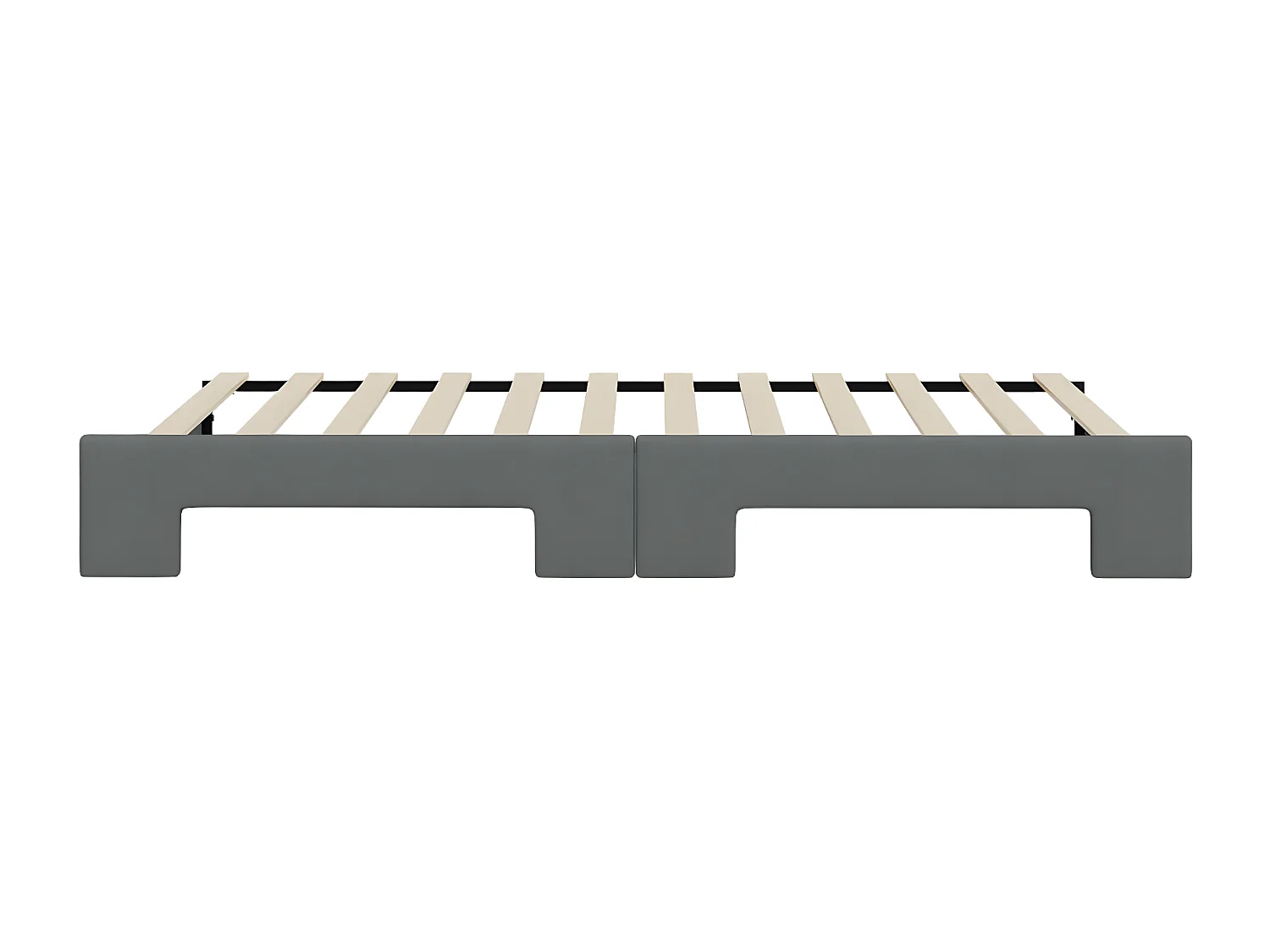 Lit de jour avec lit gigogne gris foncé 80x200 cm tissu