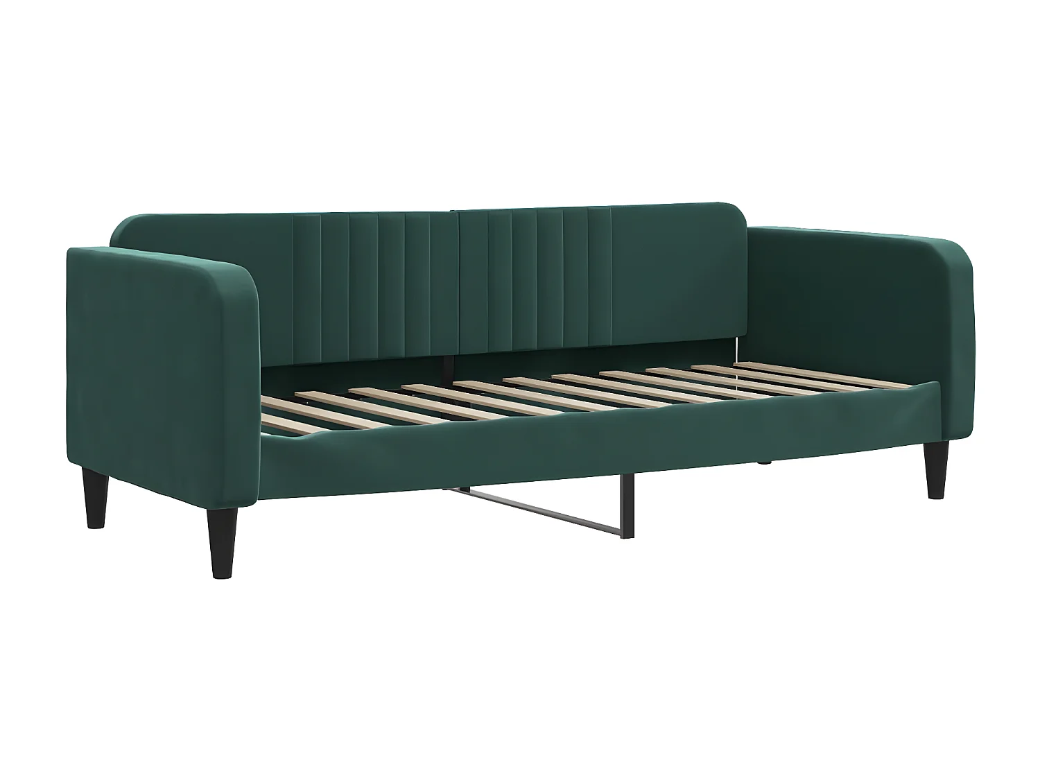 Sofá cama nido con cajones terciopelo verde oscuro 80x200 cm