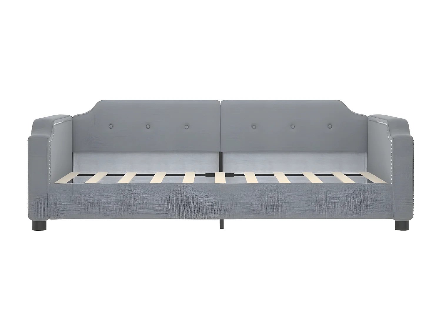 Lit de jour avec lit gigogne gris clair 90x190 cm tissu