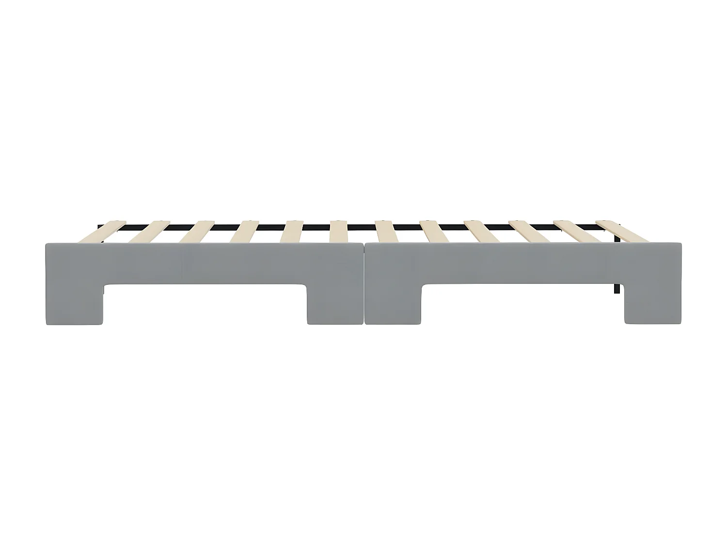 Lit de jour avec lit gigogne gris clair 90x190 cm tissu